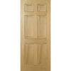 Top Mounted Stainless Steel Sliding Track & Door - Regency 6 Panel Oak Door - Prefinished
