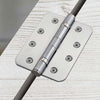 3x Cratus Exterior Satin Stainless Steel Radius Corner Hinges - 102x76mm