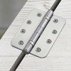 Cratus Exterior Satin Stainless Steel Radius Cornered Ball Bearing Hinges - 102x75x3mm - Single Hinge