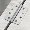 One Pair of Cratus Exterior Satin Stainless Steel Radius Cornered Ball Bearing Hinges - 102x76x3mm