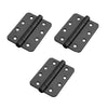 3x Cratus Exterior Matt Black Radius Corner Hinges - 102x76mm