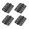 4x Cratus Exterior Matt Black Radius Corner Hinges - 102x76mm