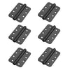 6x Cratus Exterior Matt Black Radius Corner Hinges - 102x67mm