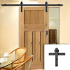 Single Sliding Door & Black Barn Track - Rustic 1930 DX Shaker Oak Door - Prefinished