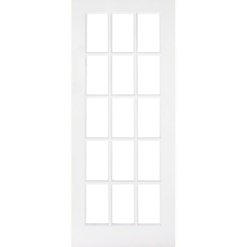 EasiKit Internal Door and Frame Kit - SA 15 Pane Internal Door - Clear Glass - White Primed