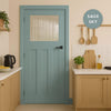 UK Made to Measure - Wilton 1930'  Interior Door - Clear Reeded  Glass - Premium Primed - 7 Colour Options