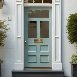 Image: External Victorian Bronte Made to Measure Front Door - 57mm Thick - Six Colour Options - Toughened Double Glazing 3 Pane