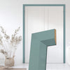 Made to Size Thruframe Interior Sage Sky Primed Door Lining Frame and Modern Architrave Set - Suits Double Fire Doors