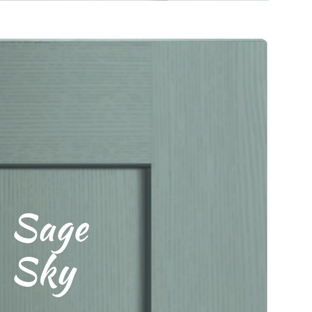 a door or cabinet front in the "Sage Sky" color