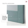 Urban Deco® Solid Wood Internal Door UK Made - Clear Glass - Sage Sky Premium Primed - Bespoke Sizes