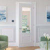 Sandringham White Primed Fire Internal Door - Clear Glass - 1/2 Hour Fire Rated