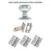 Four Pack Harrogate Mushroom Old English Mortice Knob Satin Chrome Combo Handle Pack