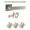 Four Pack Forme Alila Designer Lever on Minimal Square Rose Satin Nickel Combo Handle Pack