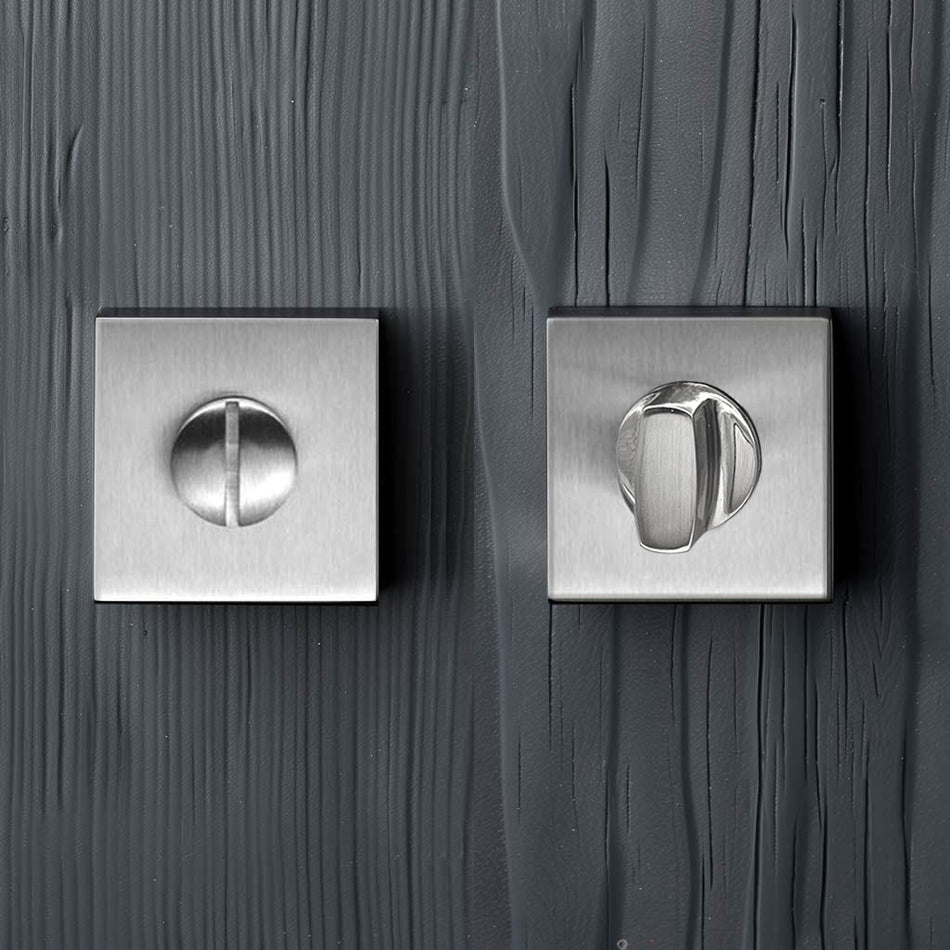 Quantum Bathroom Square Thumb Turn - Satin Finish