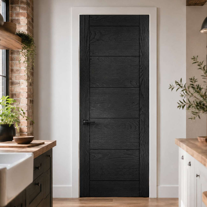 Seville Brushed Black Oak Fire Internal Door - 1/2 Hour Fire Rated