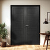 Seville Brushed Black Oak Internal Door Pair - Prefinished