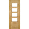 Top Mounted Stainless Steel Sliding Track & Seville 4L Glazed Oak Double Door - Prefinished