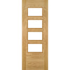 Top Mounted Stainless Steel Sliding Track & Seville 4L Glazed Oak Double Door - Prefinished