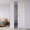 Seville Flush Absolute Frameless Single Pocket Door - White Primed