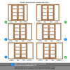 ThruEasi Oak Room Divider - Shaker Clear Glass Unfinished Door Pair with Full Glass Sides