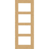 Valdor - Shaker Oak Internal Door Pair - Clear Glass - Unfinished