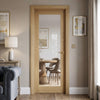 Walden Real American Oak Veneer Internal Door - Clear Glass - Unfinished