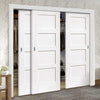 Minimalist Wardrobe Door & Frame Kit - Three Shaker Doors - White Primed