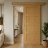 Bespoke Thruslide Surface Contemporary 4P Oak  Door - Sliding Door and Track Kit - Prefinished