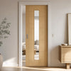 Valdor Ladder Oak Single Evokit Door - Clear Glass - Unfinished