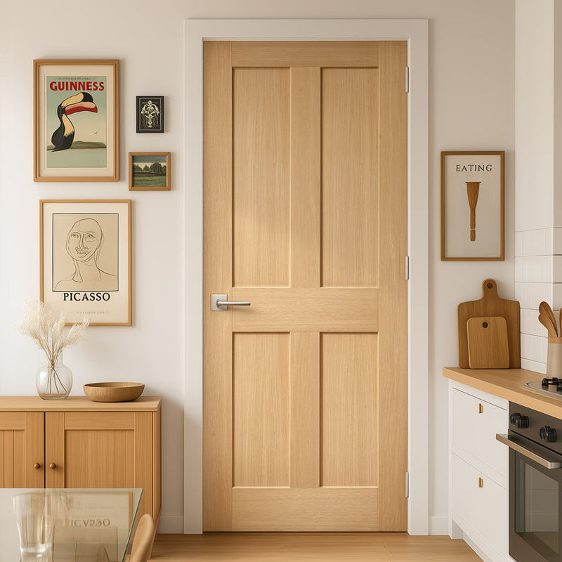 Friendly Value - Victorian 4 Panel Oak Shaker Internal Door - Unfinished