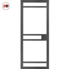 Double Sliding Door & Premium Wall Track - Eco-Urban® Sheffield 5 Pane Doors DD6312SG - Frosted Glass - 6 Colour Options