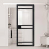 Single Sliding Door & Premium Wall Track - Eco-Urban® Sheffield 5 Pane Door DD6312G - Clear Glass - 6 Colour Options