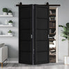 SpaceEasi Top Mounted Black Folding Track & Double Door - Shoreditch Black Door - Prefinished - Urban Collection