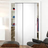 Minimalist Wardrobe Door & Frame Kit - Two Sierra Blanco Flush Doors - White Painted