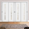 Minimalist Wardrobe Door & Frame Kit - Four Sierra Blanco Doors - Frosted Glass - White Painted