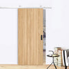 Top Mounted Stainless Steel Sliding Track & Door - Montreal Oak Flush Door - Prefinished