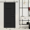 Sirius Tubular Stainless Steel Track & Solid Wood Door - Eco-Urban® Isla 6 Panel Door DD6429 - 6 Colour Options