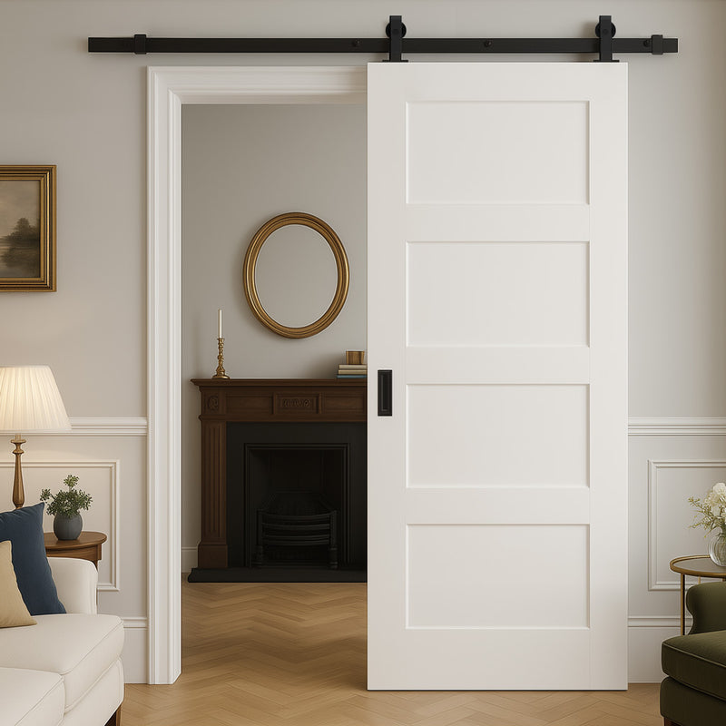 Top Mounted Sliding Track & Door - Coventry White Primed Shaker Door