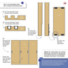 Minimalist Wardrobe Door & Frame Kit - Three Wexford Oak Panel Doors - Unfinished