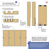 Minimalist Wardrobe Door & Frame Kit - Four Utah Oak Doors - Frosted Glass - Prefinished