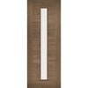Premium Single Sliding Door & Wall Track - Sofia Walnut Veneer Door - Clear Glass - Prefinished