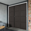Minimalist Wardrobe Door & Frame Kit - Three Soho 4 Panel Doors - Black Painted - Prefinished