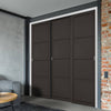 Minimalist Wardrobe Door & Frame Kit - Three Soho 4 Panel Doors - Black Painted - Prefinished