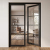 Value - Industrial Glazed Door Pair - Black Primed