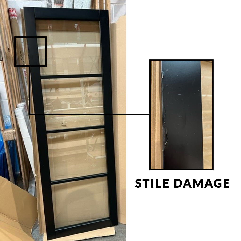 OUTLET - Soho 4 Pane Black Primed Internal Door - Clear Glass - Stile ...