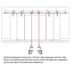 Double Glass Sliding Door - Solaris Tubular Stainless Steel Sliding Track & Geometric Square 8mm Obscure Glass - Clear Printed Design