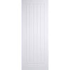 Top Mounted Black Sliding Track & Double Door - Mexicano Internal Door - Vertical Lining - White Primed