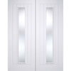 Mexicano Internal Door Pair - Clear Glass - White Primed