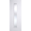Mexicano Internal Door - Vertical Lining Clear Glass - White Primed