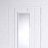 Mexicano Internal Door - Vertical Lining Clear Glass - White Primed